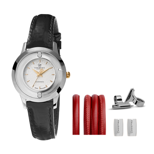 Collect ur 334BWBL + Rød Watch Cord set - Christina Jewelry & Watches